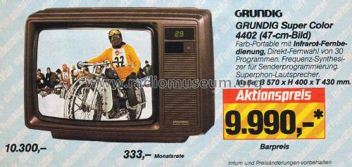 Super Color C 4402/4 Ch= CUC 52; Grundig Radio- (ID = 2101175) Televisore