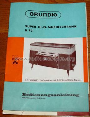 Super-Hi-Fi-Musikschrank K73; Grundig Radio- (ID = 405227) Radio