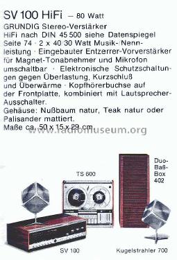 SV100; Grundig Radio- (ID = 759255) Ampl/Mixer