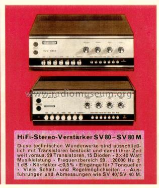 SV80; Grundig Radio- (ID = 2136249) Ampl/Mixer