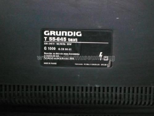 T55-645 text Ch= G1000; Grundig Radio- (ID = 1631606) Television