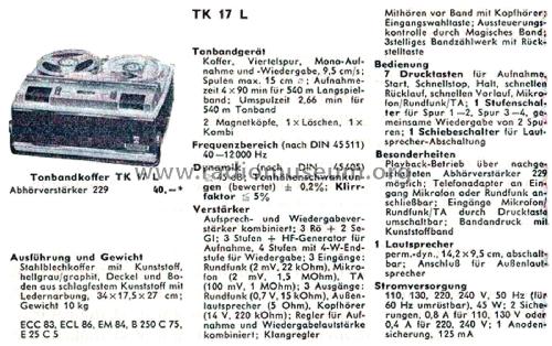 TK17L ; Grundig Radio- (ID = 2869307) Reg-Riprod