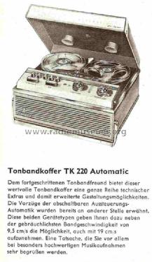 TK220 Automatic; Grundig Radio- (ID = 724790) R-Player