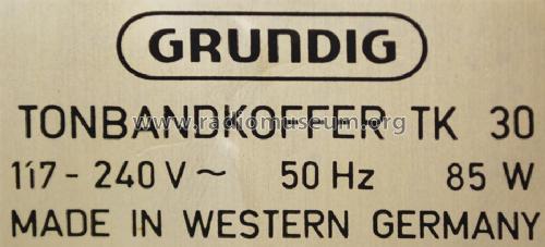 TK30; Grundig Radio- (ID = 1534121) Reg-Riprod