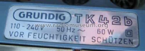 TK42B; Grundig Radio- (ID = 1675562) Ton-Bild