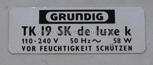TK 19 SK de luxe k; Grundig Radio- (ID = 767985) R-Player