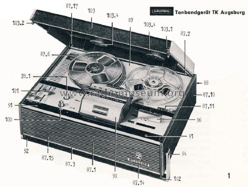 Tonbandgerät Augsburg; Grundig Radio- (ID = 1646116) R-Player