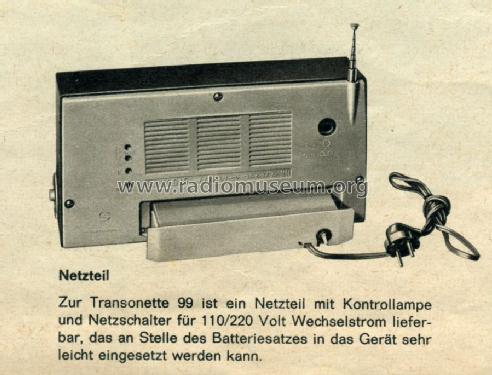 Transonette 99 ; Grundig Radio- (ID = 1096983) Radio