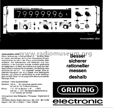 Universalzähler UZ83; Grundig Radio- (ID = 2727543) Equipment