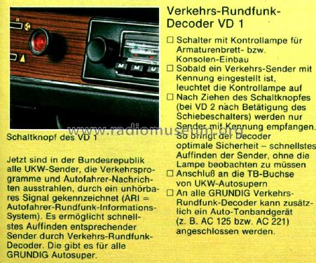 Verkehrs-Rundfunk-Decoder VD1; Grundig Radio- (ID = 2483196) Misc