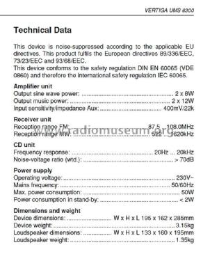 Vertiga UMS 6300; Grundig Radio- (ID = 2829700) Radio