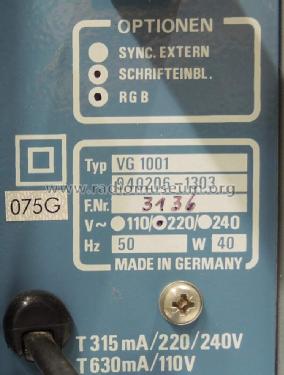 Videogenerator VG 1001; Grundig Radio- (ID = 1595876) Equipment