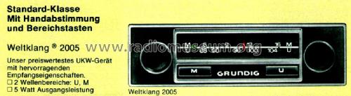 Weltklang 2005; Grundig Radio- (ID = 2392190) Car Radio