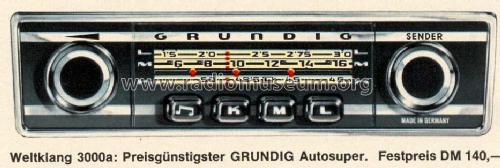 Weltklang 3000a; Grundig Radio- (ID = 36924) Car Radio