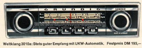 Weltklang 3010a; Grundig Radio- (ID = 36925) Car Radio