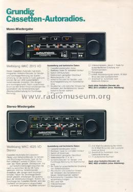 Weltklang WKC2015VD; Grundig Radio- (ID = 2837652) Autoradio