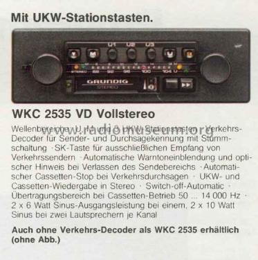 WKC2535VD; Grundig Radio- (ID = 2107452) Car Radio