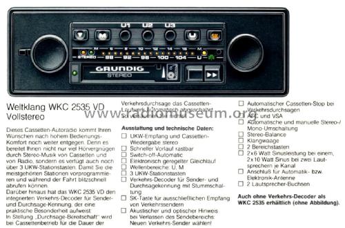 WKC2535VD; Grundig Radio- (ID = 2176658) Car Radio