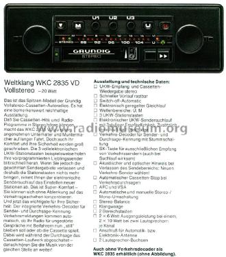 WKC2835VD; Grundig Radio- (ID = 2176544) Car Radio