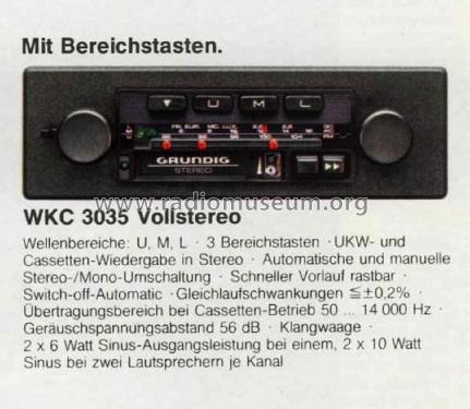 WKC3035; Grundig Radio- (ID = 2107455) Car Radio