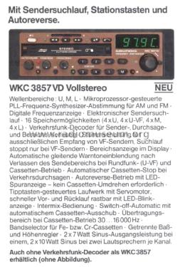 WKC3857 VD Stereo; Grundig Radio- (ID = 2090044) Car Radio