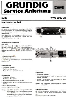 WKC 2038 VD; Grundig Radio- (ID = 2478964) Car Radio