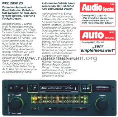 WKC 2058 VD; Grundig Radio- (ID = 2385345) Car Radio