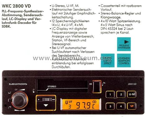 WKC 2800 VD 9.18115; Grundig Radio- (ID = 2481677) Car Radio