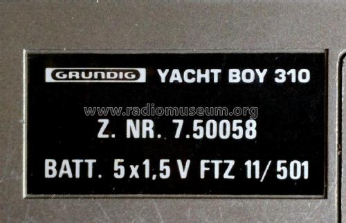 Yacht-Boy 310; Grundig Radio- (ID = 2130896) Radio