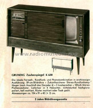 Zauberspiegel K600 Ch= T600+HF45; Grundig Radio- (ID = 2138718) TV Radio