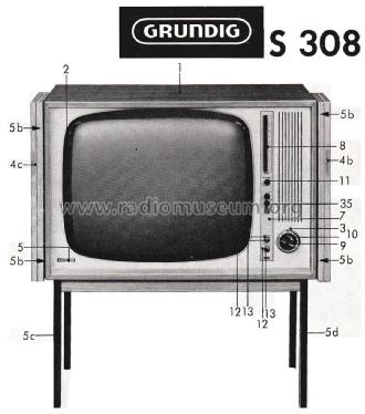 Zauberspiegel S308; Grundig Radio- (ID = 2639841) Television