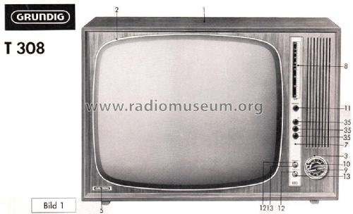 Zauberspiegel T308; Grundig Radio- (ID = 2639732) Television