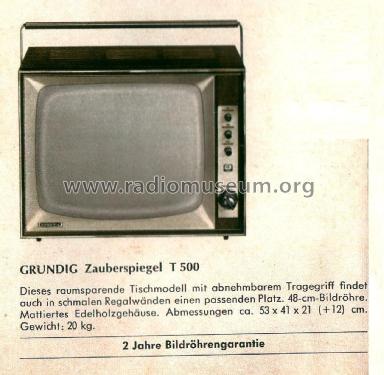 Zauberspiegel T500; Grundig Radio- (ID = 2138561) Television