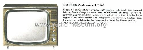 Zauberspiegel T668; Grundig Radio- (ID = 2853571) Television