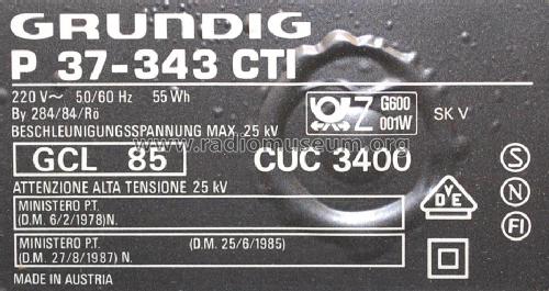 Super Color P37-343 CTI Ch= CUC 3400; Grundig Austria GmbH (ID = 1825043) Television
