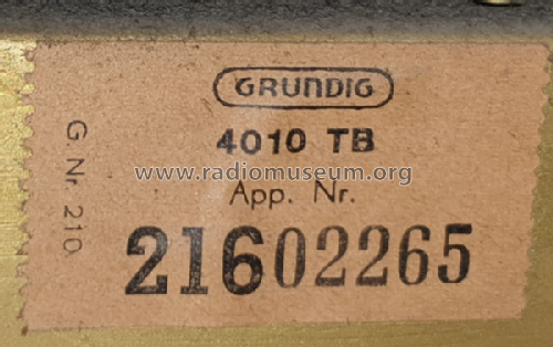 4010TB; Grundig Radio- (ID = 3103969) Radio