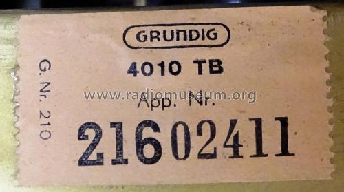 4010TB; Grundig Radio- (ID = 3104602) Radio