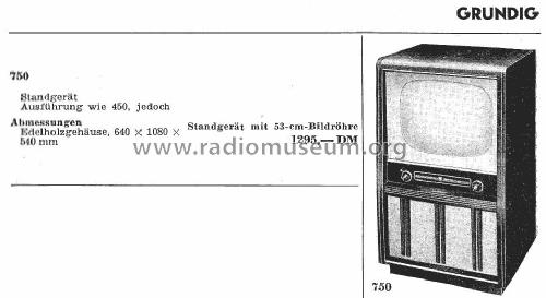 750; Grundig Radio- (ID = 3105623) Televisore