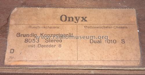 Onyx Ch= Grundig 8053; Rosita, Theo Schmitz (ID = 3102339) Radio