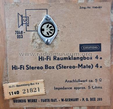 Hi-Fi Raumklang-Box IVa ; Grundig Radio- (ID = 3109859) Speaker-P