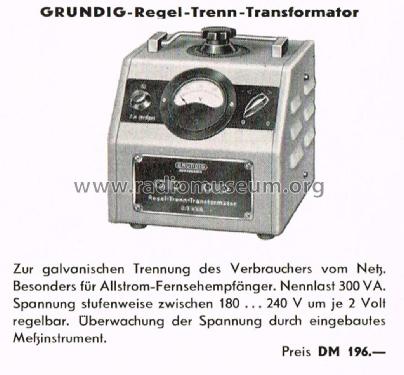 Regel-Trenn-Trafo 300VA; Grundig Radio- (ID = 3078544) Equipment