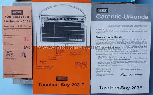 Taschen-Boy 203E; Grundig Radio- (ID = 3096425) Radio