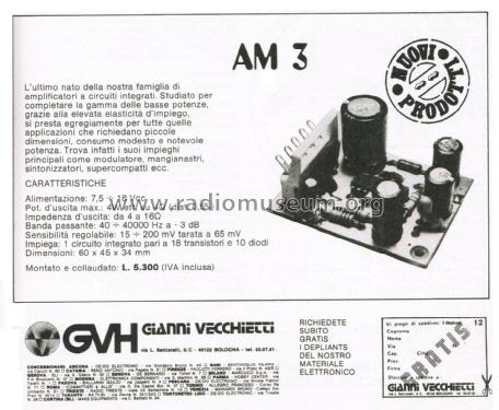 Amplificatore Audio AM 3 - AMK 3; GVH Elettronica; (ID = 2802116) Ampl/Mixer