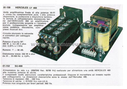 Amplificatore di potenza Bassa Frequenza Hercules GP400; GVH Elettronica; (ID = 2827594) Verst/Mix