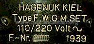 Freiwillige Wehrsport Gruppe Marine F.W.G.M.SET; Hagenuk N&K, (ID = 616127) Commercial TRX