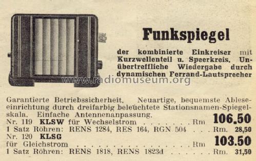 Funkspiegel KLW; Hagenuk N&K, (ID = 1393770) Radio