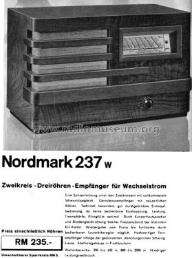 Nordmark 237W; Hagenuk N&K, (ID = 3026181) Radio