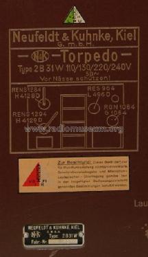 Torpedo 2B31W; Hagenuk N&K, (ID = 318999) Radio