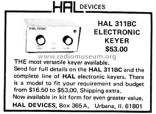 Electronic Keyer 311BC; Hal Communications, (ID = 2084365) Amateur-D