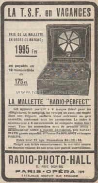 Radio-Perfect La Mallette; Hall Radio-Hall, (ID = 2990297) Radio